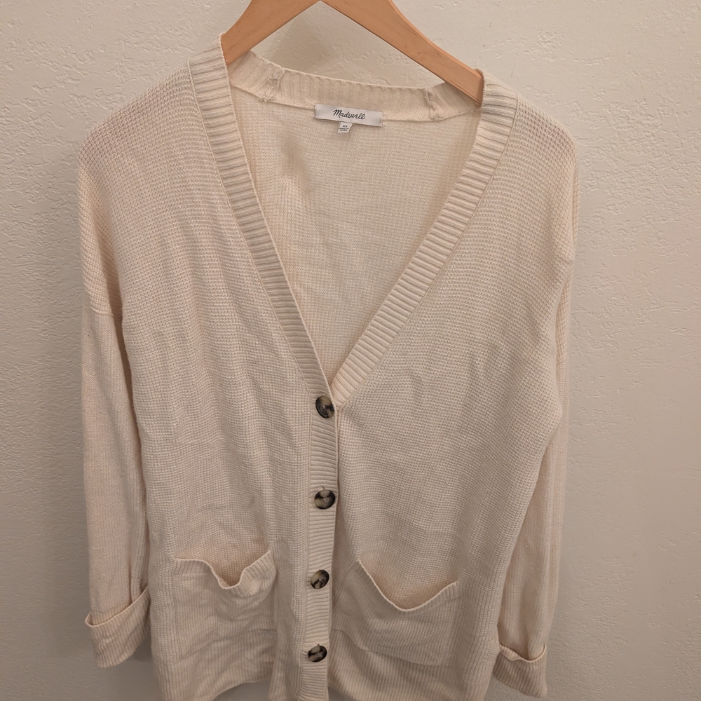 Women's Cream Cardigan Sweater